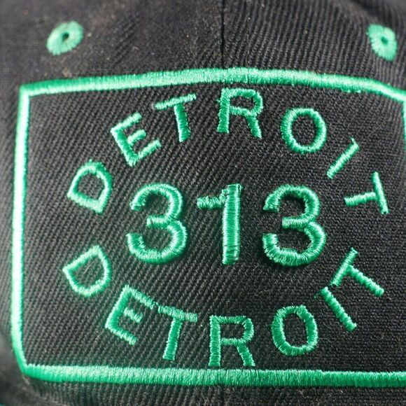Detroit Spellout Vantage Premium Snap Back Hat Black / green - Picture 4 of 5